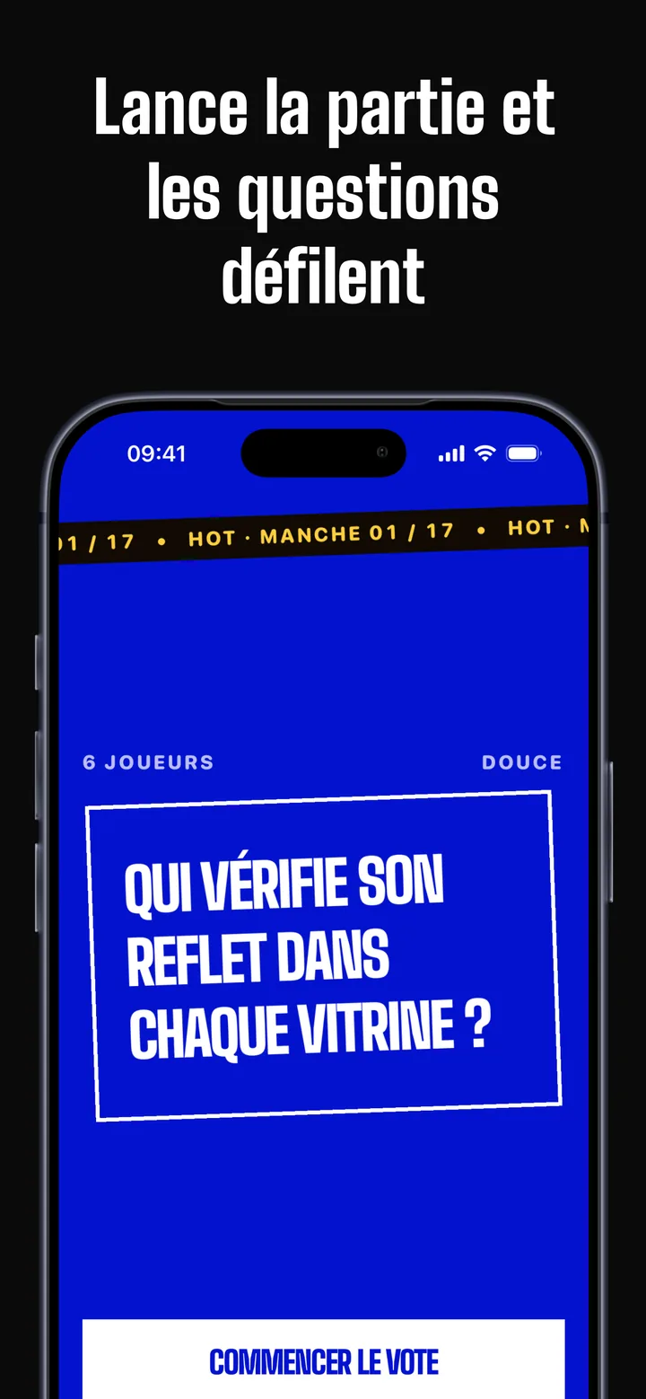 Lance la partie et les questions défilent